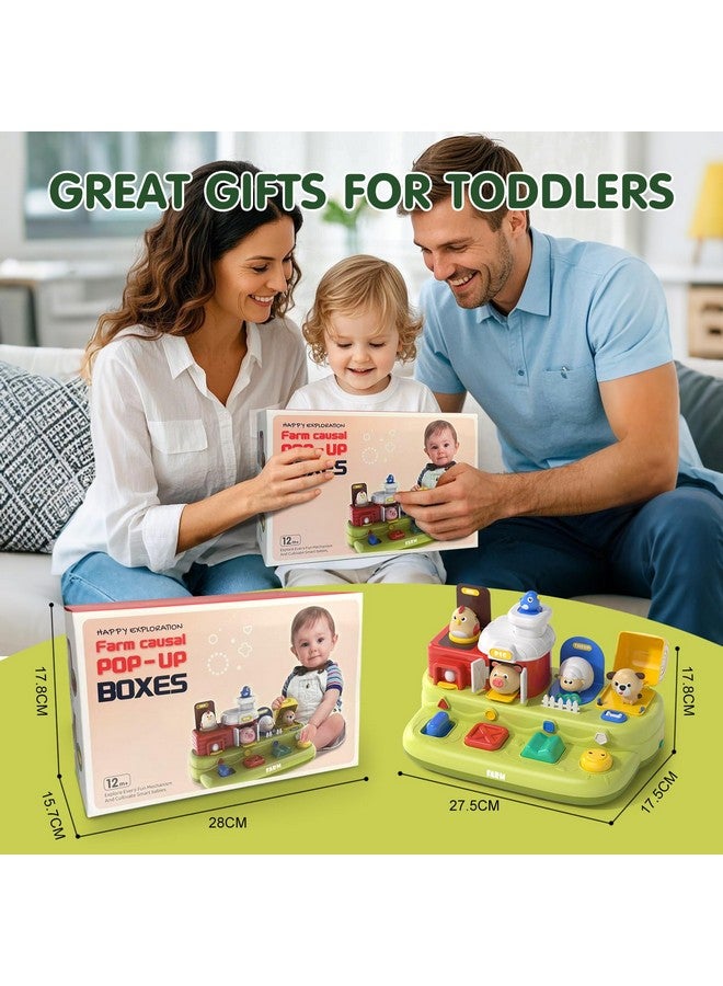 Yalujumb Interactive Pop Farm Animal Up Toys With Music Sounds,Cause and Effect Pop Up Toy for 1 year old,Learning Educational Montessori Toy for Toddlers 1-3, 1 Year Old Toys for Boys Girls Birthday Gift - Image 5