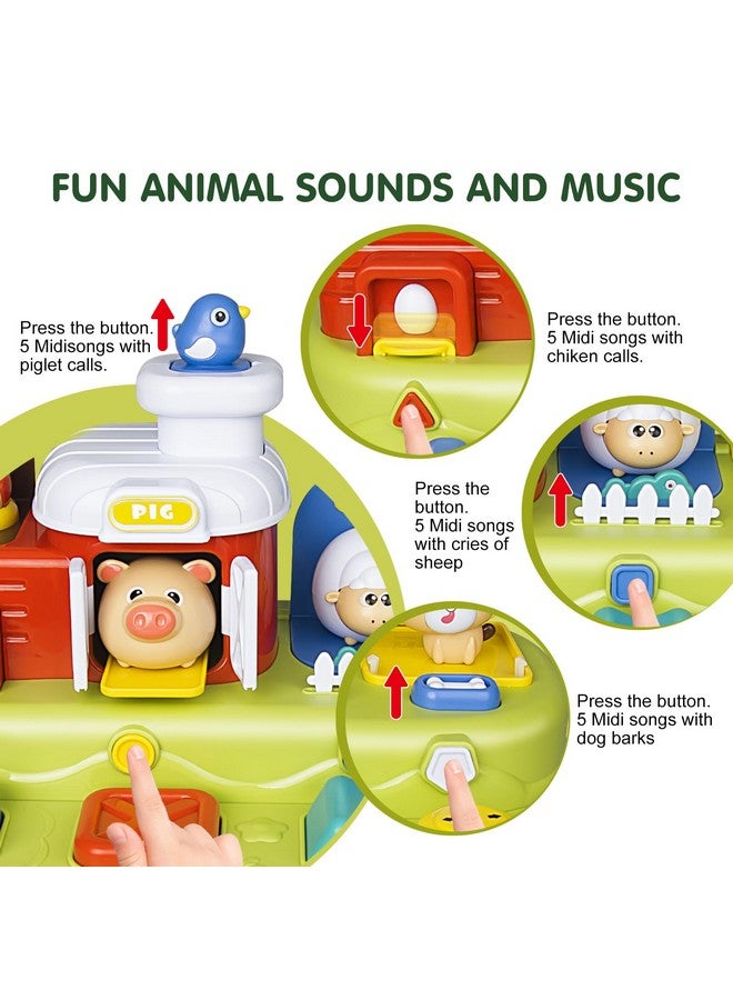 Yalujumb Interactive Pop Farm Animal Up Toys With Music Sounds,Cause and Effect Pop Up Toy for 1 year old,Learning Educational Montessori Toy for Toddlers 1-3, 1 Year Old Toys for Boys Girls Birthday Gift - Image 4