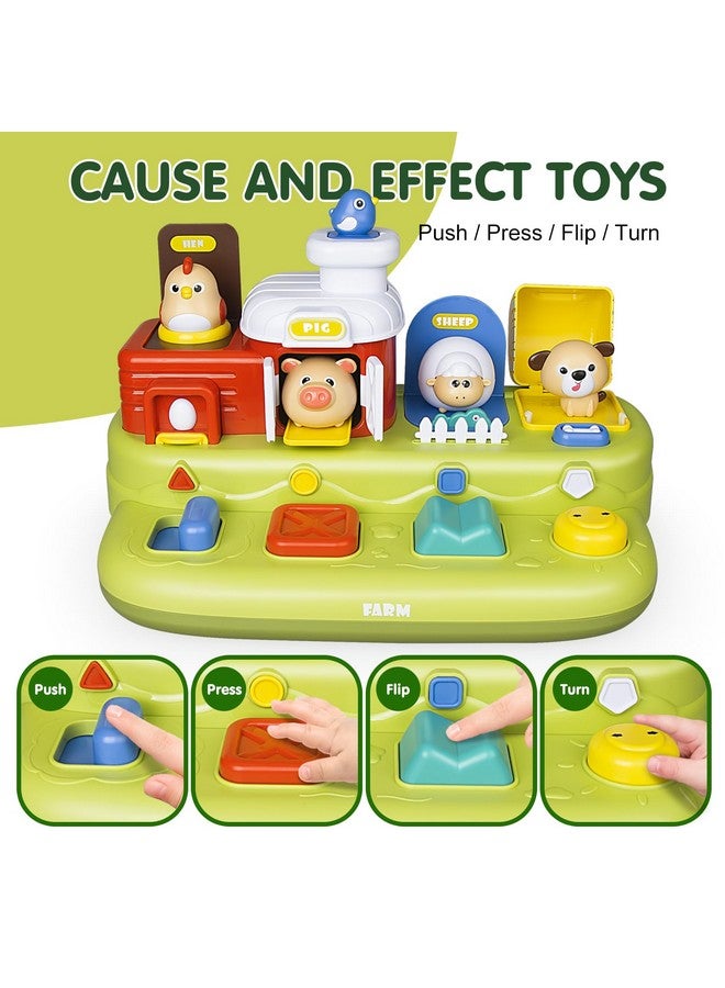 Yalujumb Interactive Pop Farm Animal Up Toys With Music Sounds,Cause and Effect Pop Up Toy for 1 year old,Learning Educational Montessori Toy for Toddlers 1-3, 1 Year Old Toys for Boys Girls Birthday Gift - Image 3