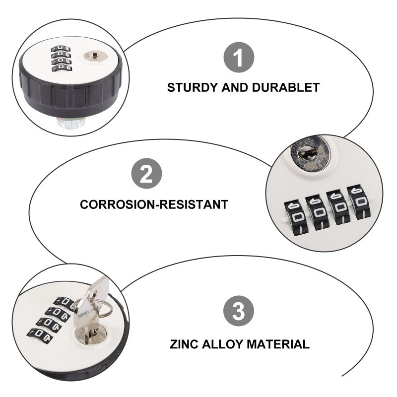 Zinc Alloy 4 Digit Combination Locker Lock 20mm for Gym Office Mailbox - Image 4