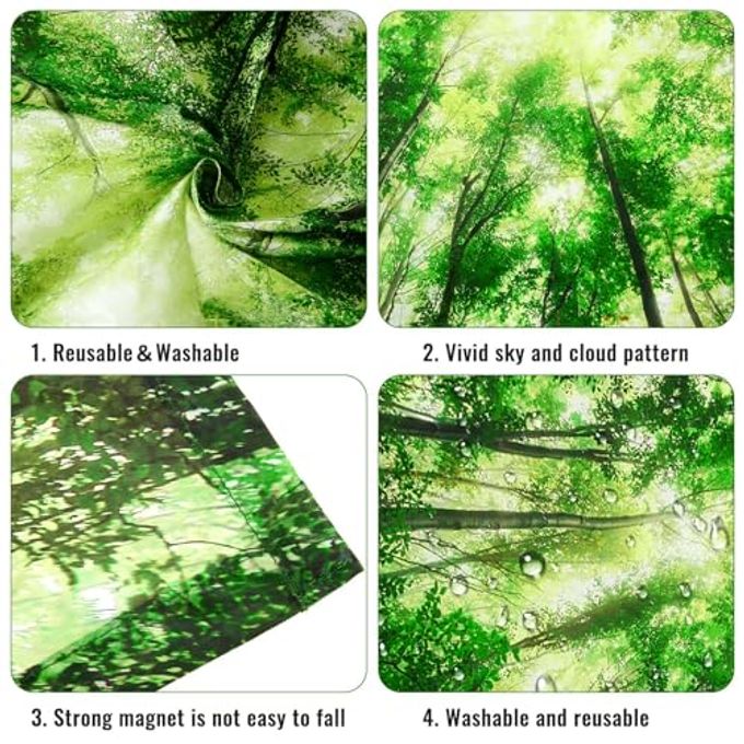 Hortsun Pack of 2 Fluorescent Light Covers 4 x 2 Feet Magnetic Ceiling Light Cover Room Supplies for Home Office(Spring Forest) - Image 3