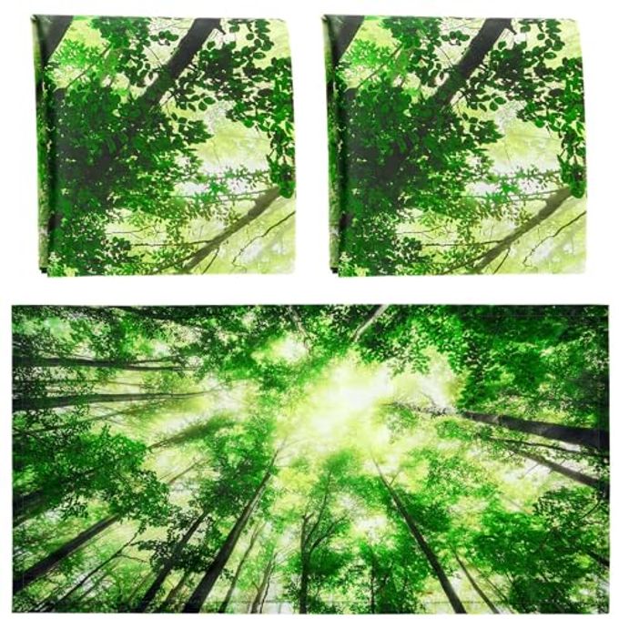 Hortsun Pack of 2 Fluorescent Light Covers 4 x 2 Feet Magnetic Ceiling Light Cover Room Supplies for Home Office(Spring Forest) - Image 1