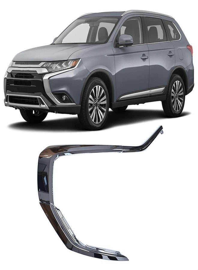 Silscvtt Front Left Bumper Chrome Trim Molding Strip 3 Pieces Kit Replacement for Outlander 2016-2019 6407A141 6407A145 6407A143 MI1046103SET - Image 1
