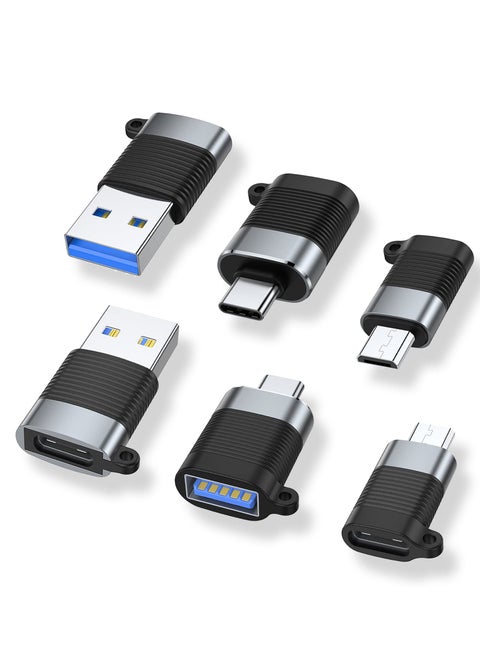 USB C Adapter, Micro USB Male to USB C Female, USB 3.0 Male to USB C Female, USB Type-C Male to USB 3.0 Female Converter Connector for Laptop,Tablet, Smartphone (6 Pack)