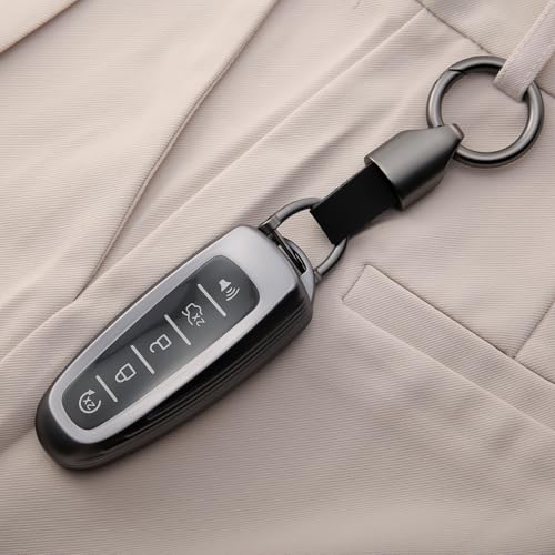 WNILIAN for Ford Key Fob Cover with Keychain TPU Key Case Fit for C-Max Edge Escape Expedition Explorer Flex Focus Taurus - Image 3
