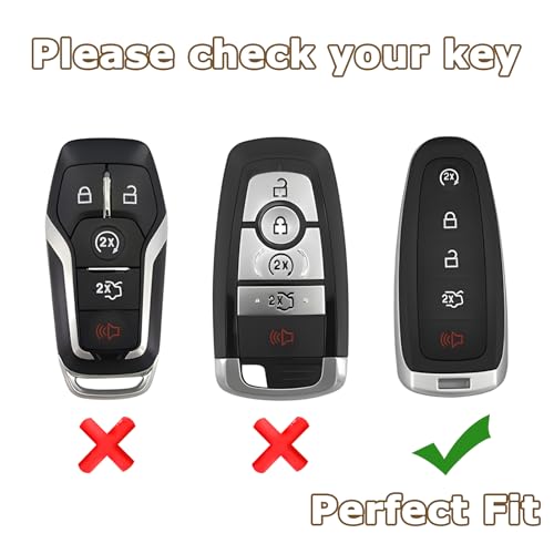 WNILIAN for Ford Key Fob Cover with Keychain TPU Key Case Fit for C-Max Edge Escape Expedition Explorer Flex Focus Taurus - Image 2