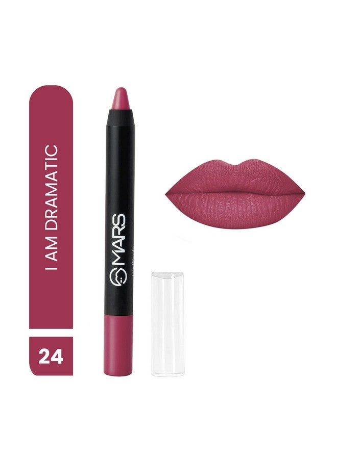 Mars Long Lasting Crayon Lipstick Up To 12 Hours Stay | Matte Finish | Waterproof | Won'T Smudge Won'T Budge Lip Crayon (3.5 Gm) (24-I Am Dramatic) - Image 2