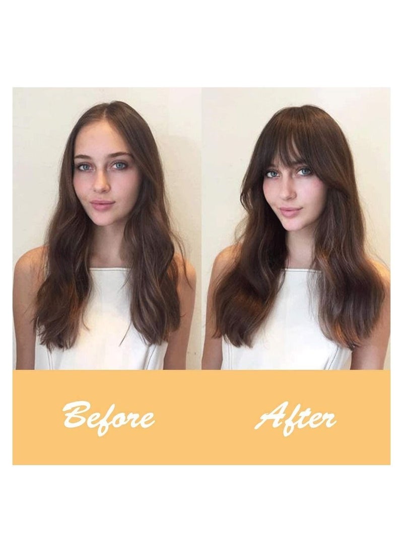 Estelle Bangs Clip in Synthetic Hair Extensions Front Neat Bang Fringe One Piece 15cm Short Straight Hair Piece for Women Light Brown 12H22  - Image 5