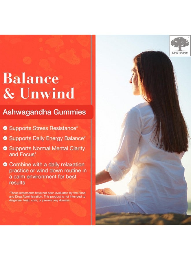 NEW NORDIC Ashwagandha Gummies, 300 mg Ashwagandha Root Extract, Sugar Free, Adaptogens for Men and Women, Delicious Mango Peach, 60 Gummies - Image 2