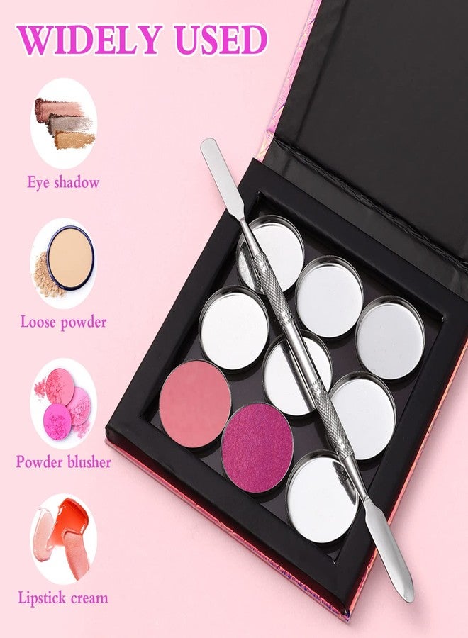 Beaupretty Empty Magnetic Palette Makeup Eyeshadow Palette with Round Metal Pans and Depotting Spatula Set for Eyeshadow Lipstick As Shown - Image 4