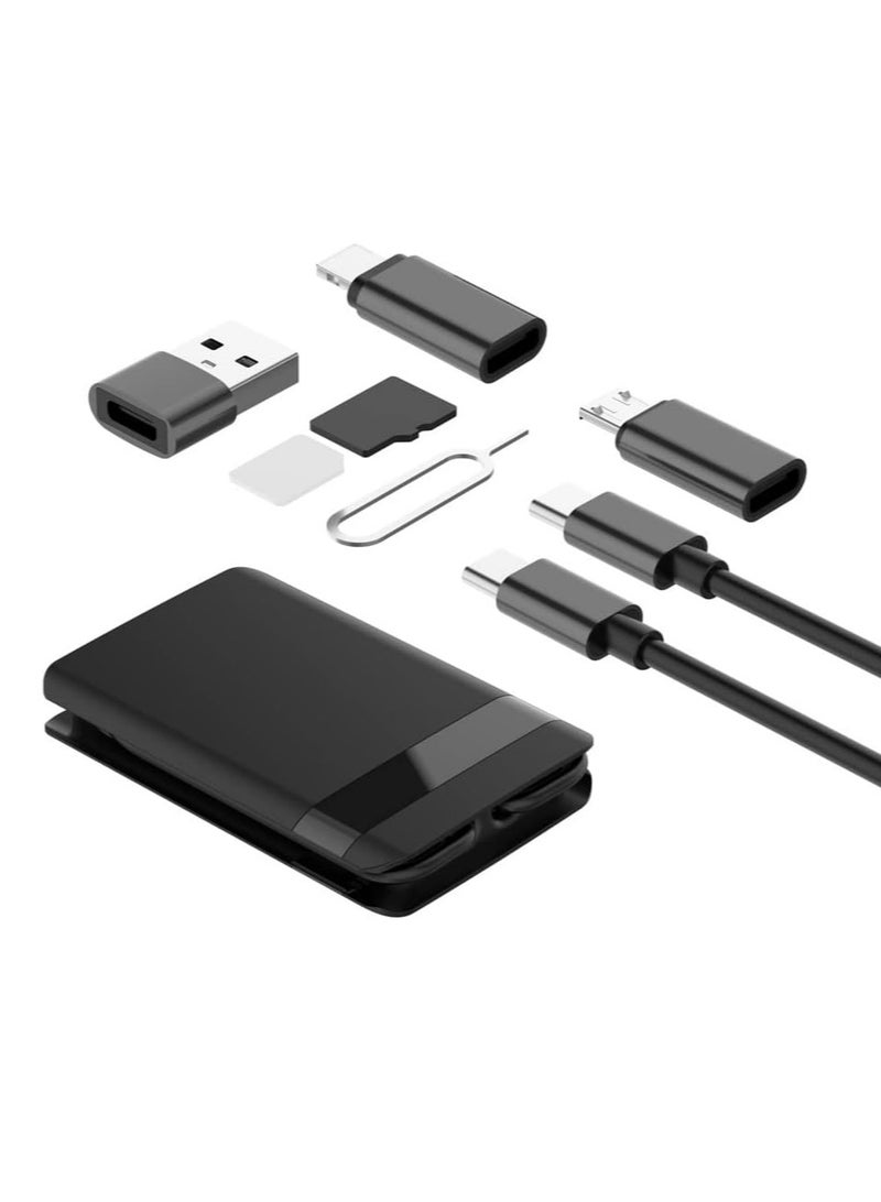 ProOne ProOne 9 in 1  Multi Charging Cable Case Convertor USB C to Type C/iOS Device/Micro Adapter Travel Data Cable Set Contains Card Storage，Phone Holder, Tray Eject Pin  - Image 2