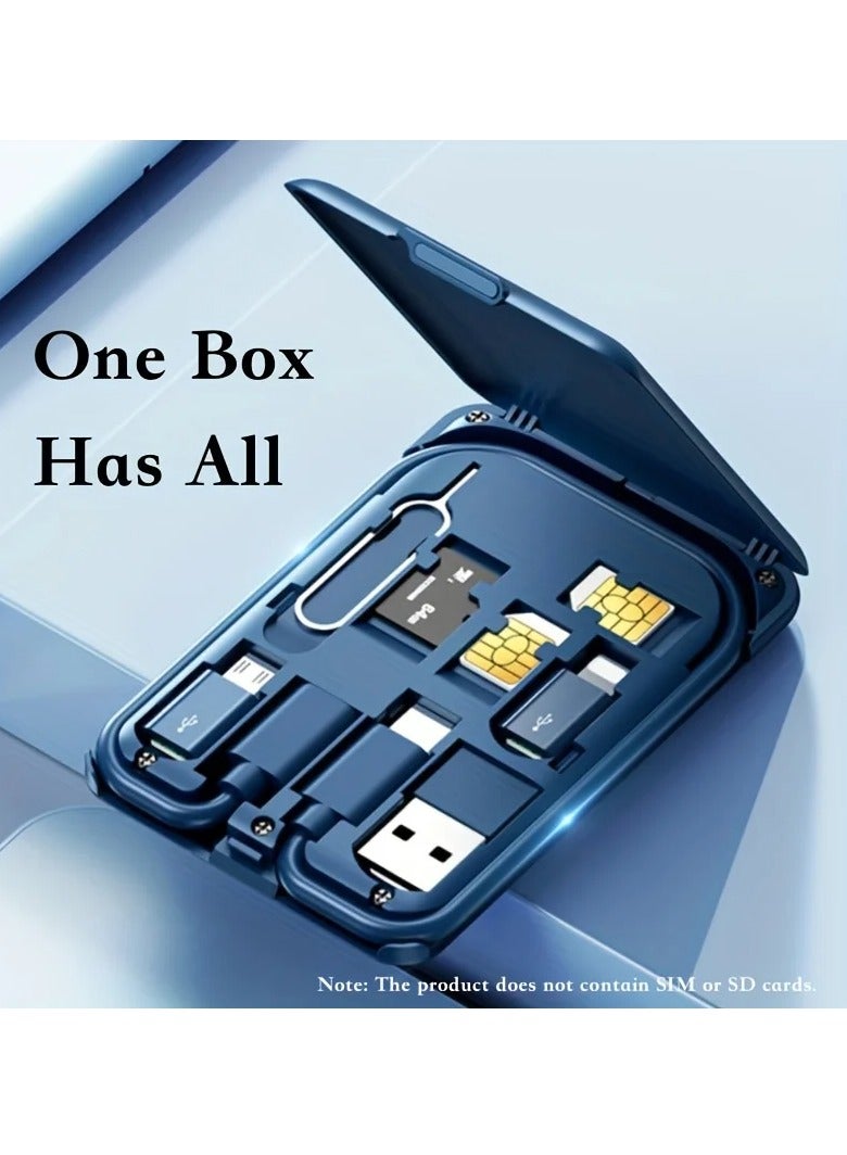 ProOne ProOne 9 in 1  Multi Charging Cable Case Convertor USB C to Type C/iOS Device/Micro Adapter Travel Data Cable Set Contains Card Storage，Phone Holder, Tray Eject Pin  - Image 4