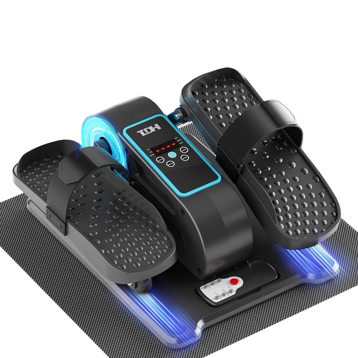 TDH Under Desk Elliptical Machine,Elliptical Leg Exerciser as Seen on TV for Seniors,Portable Electric Seated Foot Pedal Exerciser for Home Office (Blue)