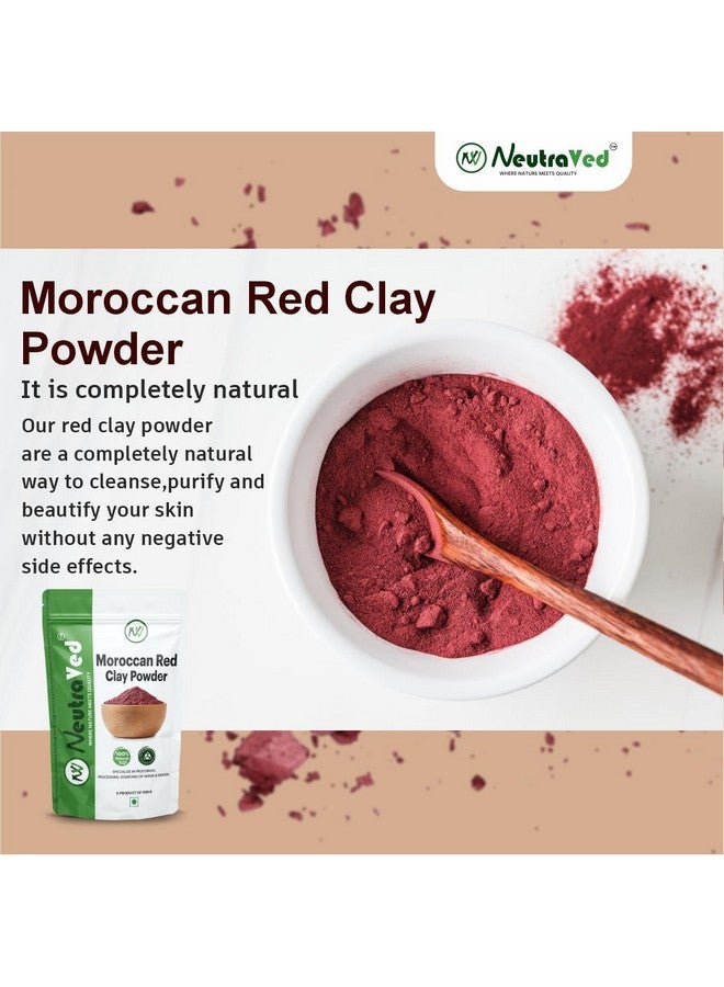 NeutraVed Moroccan Red Clay Powder (Rhassoul) For Face Mask, Skin & Hair | Natural & Organic - 200g - Image 4