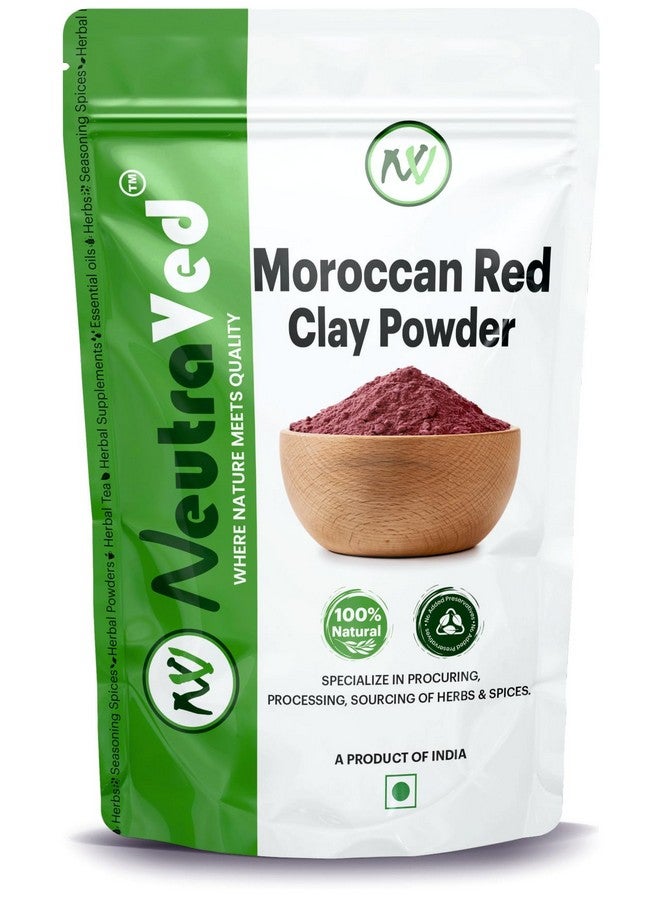 NeutraVed Moroccan Red Clay Powder (Rhassoul) For Face Mask, Skin & Hair | Natural & Organic - 200g - Image 1