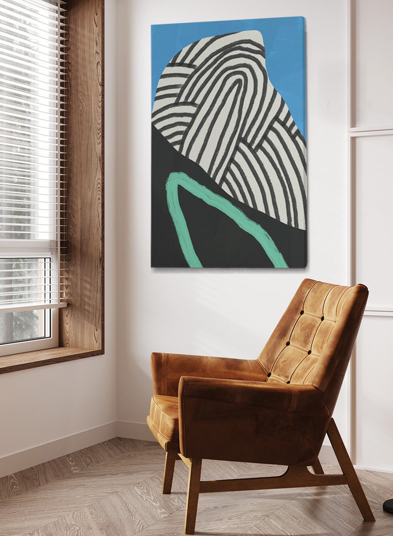 LOWHA Framed Canvas Wall Art Stretched Over Wooden Frame with Chaos Abstract Painting  - Image 1