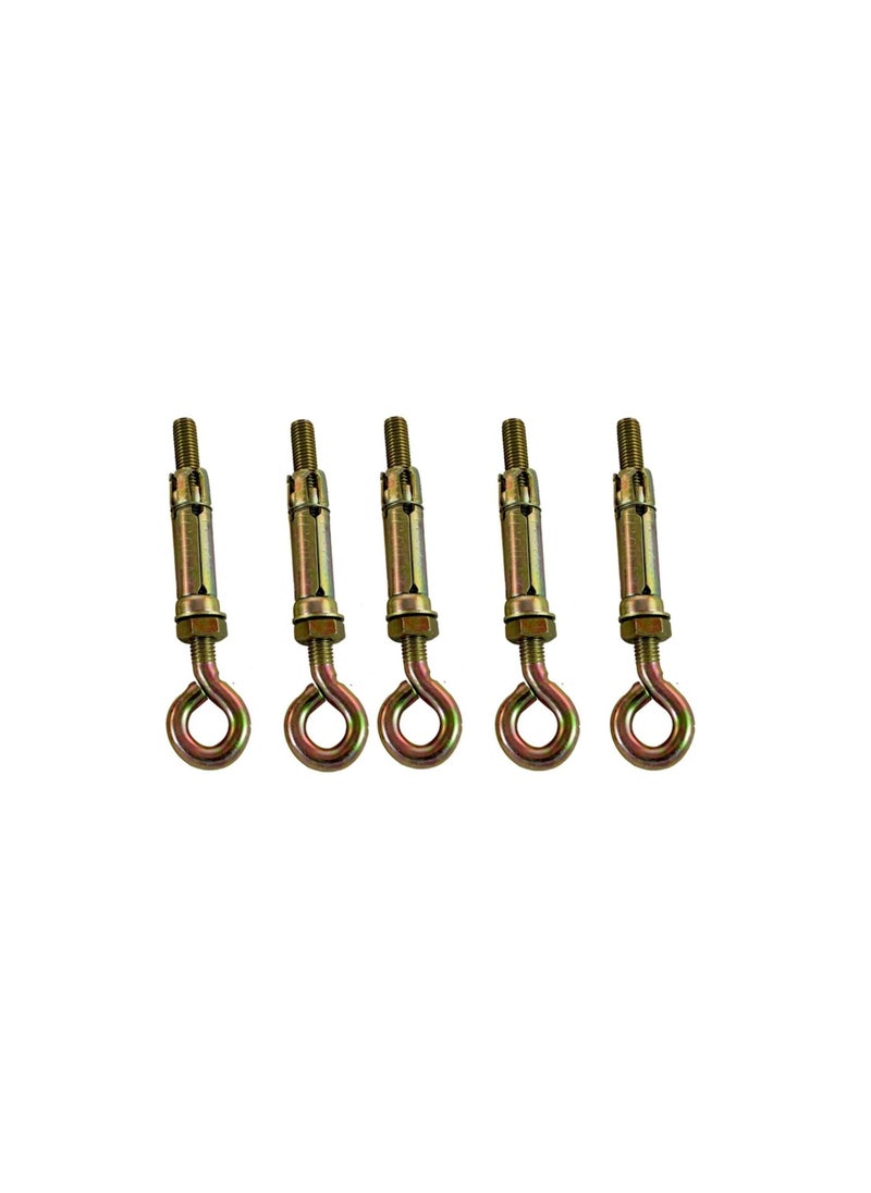 Generic - High Strength Metal Sleeve Shield Closed Hook/Eye Hook | Open Hook Anchor Bolt Pack of 5 (CLOSED HOOK, 8 MM) - Image 1