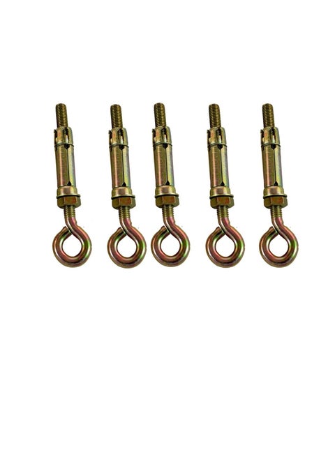 High Strength Metal Sleeve Shield Closed Hook/Eye Hook | Open Hook Anchor Bolt Pack of 5 (CLOSED HOOK, 8 MM)