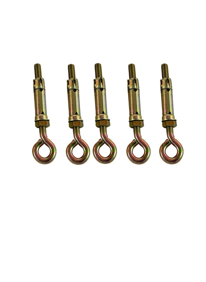 Generic - High Strength Metal Sleeve Shield Closed Hook/Eye Hook | Open Hook Anchor Bolt Pack of 5 (CLOSED HOOK, 8 MM) - Image 1