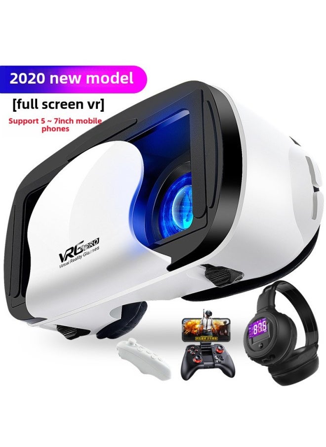 Generic - White One-piece Gift VR Classic Cinema Mobile Phone Glasses Glasses 3DVRG Special Generation Glasses-Color:Wild Big Earphones - Image 1