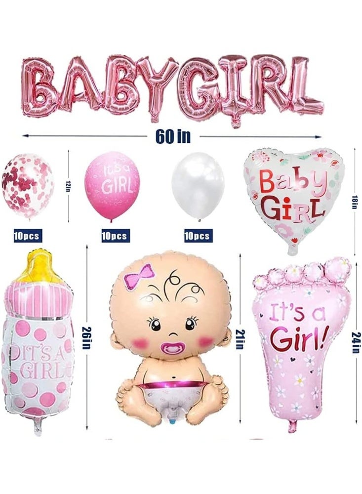 Bukela Baby Shower Decorations Girls, Baby Shower Party Decoration, Baby Shower Decoration, Baby Foil Balloon for Mum, His Gender, Reveal Party, Reusable, Pink - Image 2