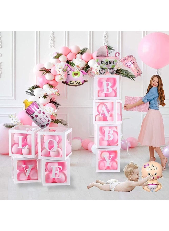 Bukela Baby Shower Decorations Girls, Baby Shower Party Decoration, Baby Shower Decoration, Baby Foil Balloon for Mum, His Gender, Reveal Party, Reusable, Pink - Image 3