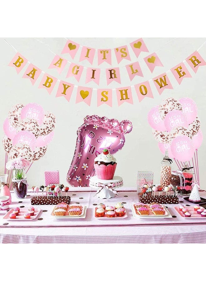 Bukela Baby Shower Decorations Girls, Baby Shower Party Decoration, Baby Shower Decoration, Baby Foil Balloon for Mum, His Gender, Reveal Party, Reusable, Pink - Image 5