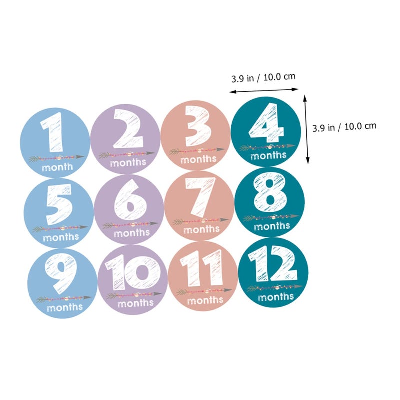 12Pcs Baby Milestone Stickers for Newborn Photos First Year Growth Memory Decals - Image 3