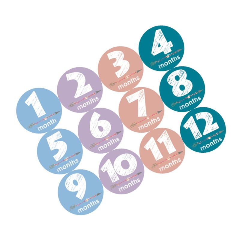 12Pcs Baby Milestone Stickers for Newborn Photos First Year Growth Memory Decals - Image 2