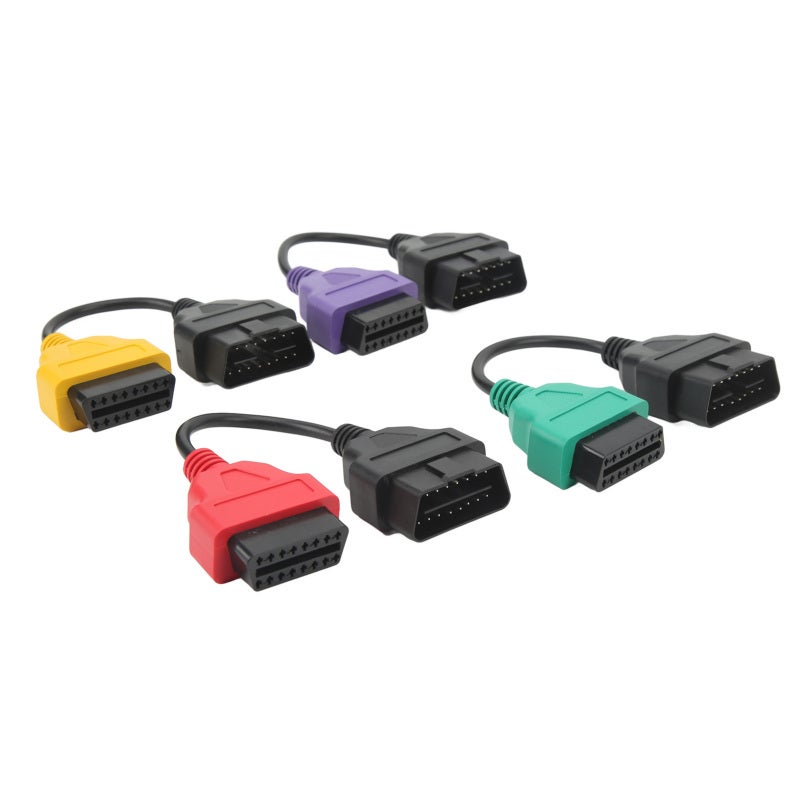 OBD2 Scanner Adapter Cable 4-Piece Kit With Color-Coded Connectors for ABS SRS CAN Electric Hood Systems - OBDII Diagnostic Cable Replacement for Fiat ECU - Image 4
