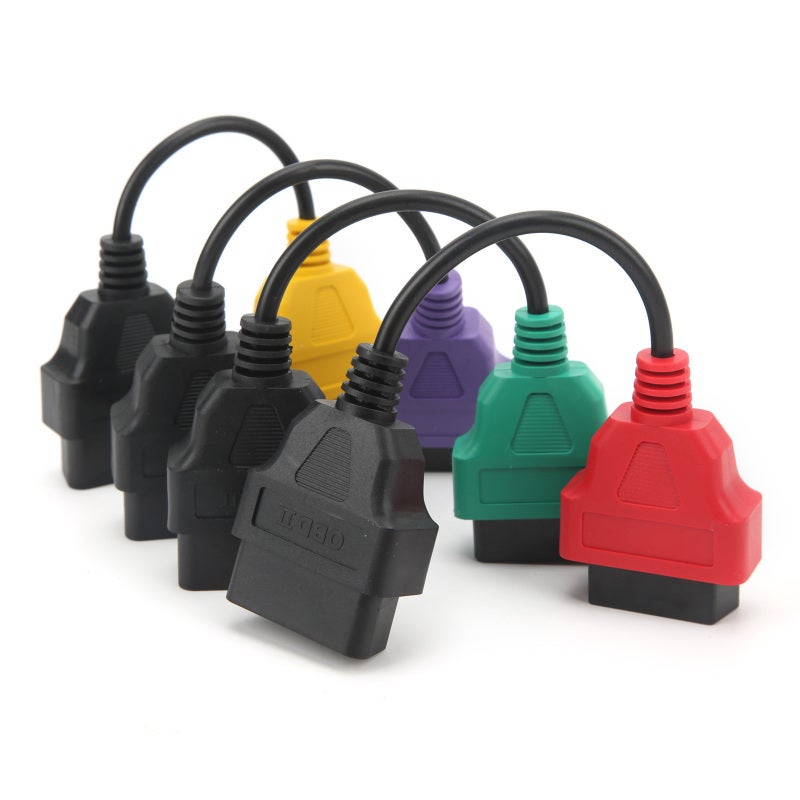 OBD2 Scanner Adapter Cable 4-Piece Kit With Color-Coded Connectors for ABS SRS CAN Electric Hood Systems - OBDII Diagnostic Cable Replacement for Fiat ECU - Image 3