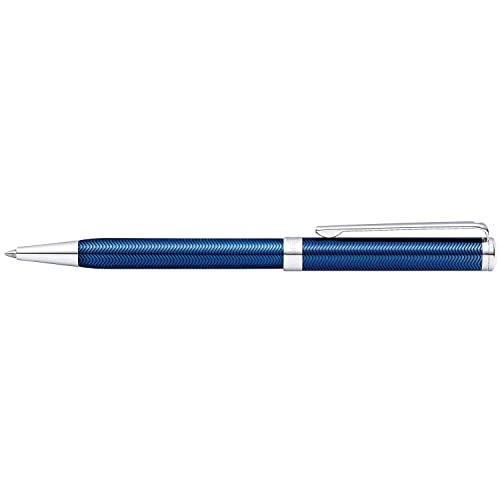 Sheaffer Intensity Engraved Translucent Blue Ballpoint Pen with Chrome Cap and Trim - Image 5