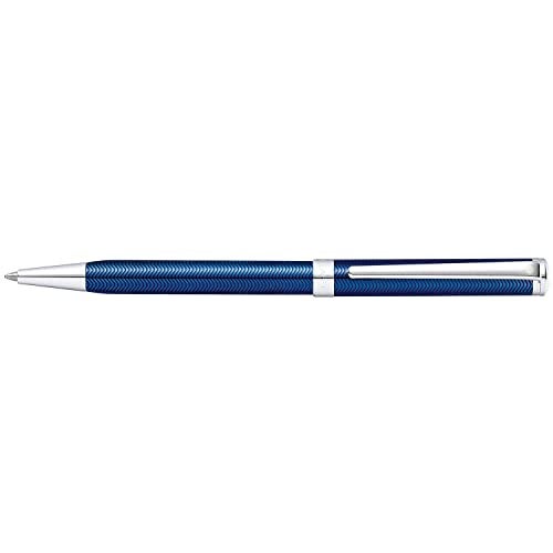 Sheaffer Intensity Engraved Translucent Blue Ballpoint Pen with Chrome Cap and Trim - Image 4