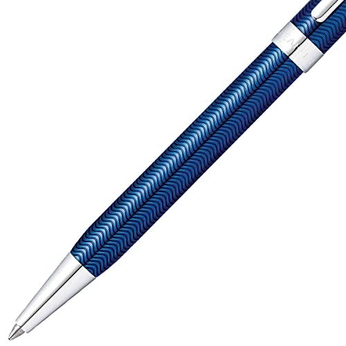 Sheaffer Intensity Engraved Translucent Blue Ballpoint Pen with Chrome Cap and Trim - Image 3