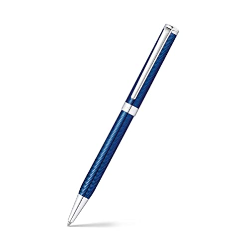 Sheaffer Intensity Engraved Translucent Blue Ballpoint Pen with Chrome Cap and Trim - Image 1