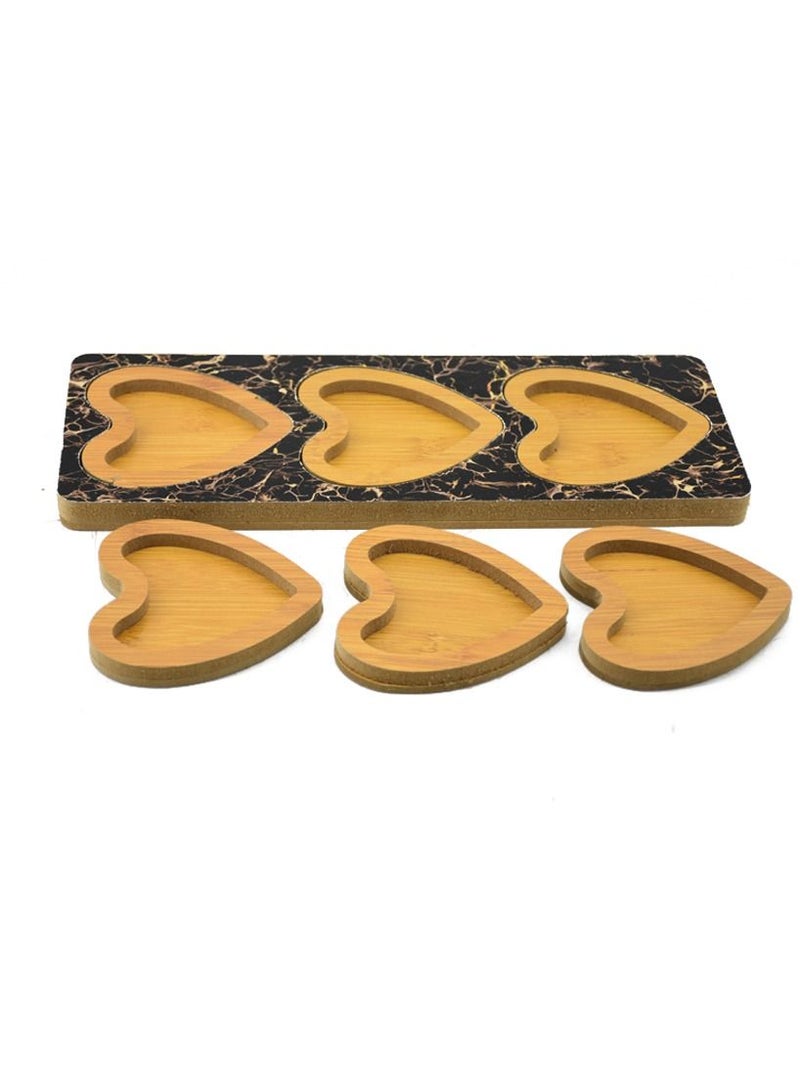 طبق تقديم من 3 أقسام على شكل قلب 13x33 سم - Image 1