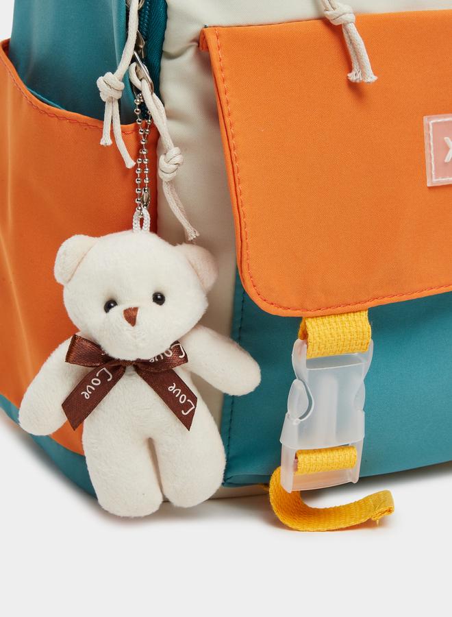 Styli Color Block Backpack with Buckle Strap 27x35x11.5cm - Image 3