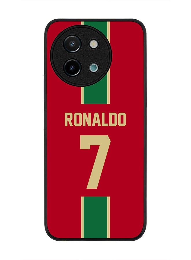 Stylizedd Rugged Black edge case for Vivo Y38 / Vivo Y58 / Vivo Y200i /Vivo T3x, Slim fit Case Flexible Cover - Football Team - Portugal, Player Name - Ronaldo - Image 1