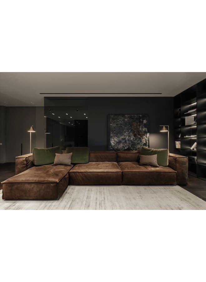 Retro Modern corner sofa 320 cm - brown - Image 1