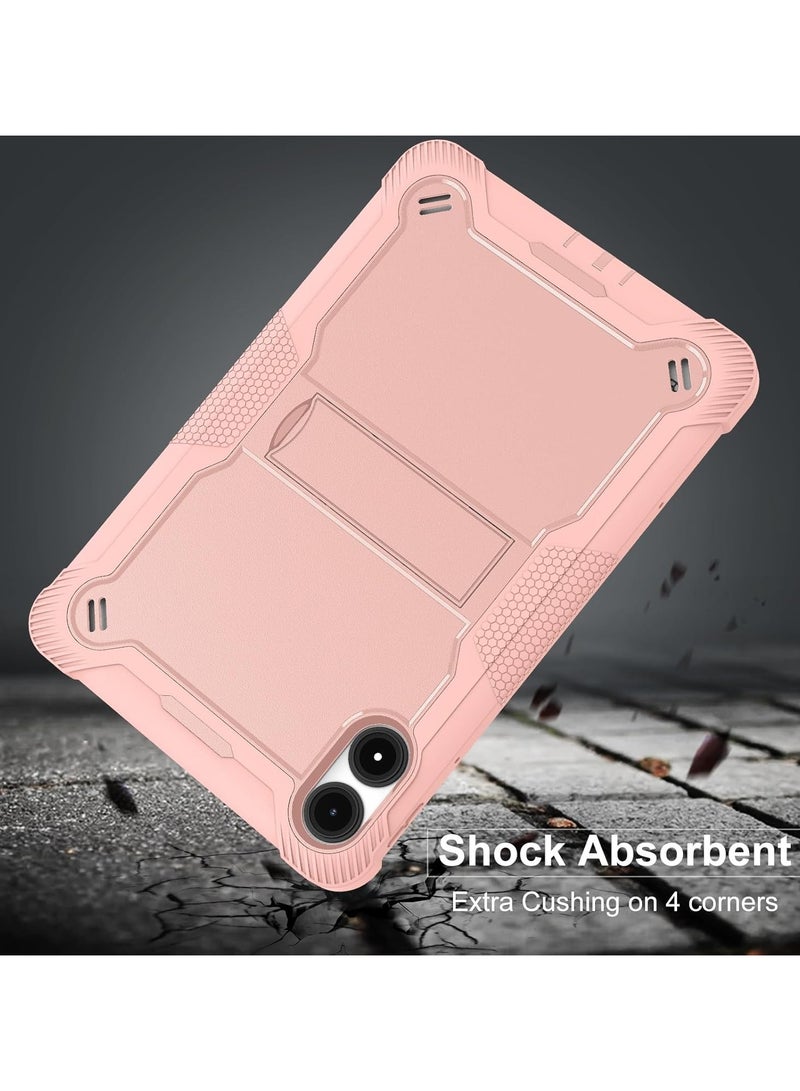 VKL Kids Case Compatible with Xiaomi Poco Pad 12.1 Inch (2024),Lightweight Anti-fall Silicone Tablet Soft Cover with Concealed Stand (Pink) - Image 4