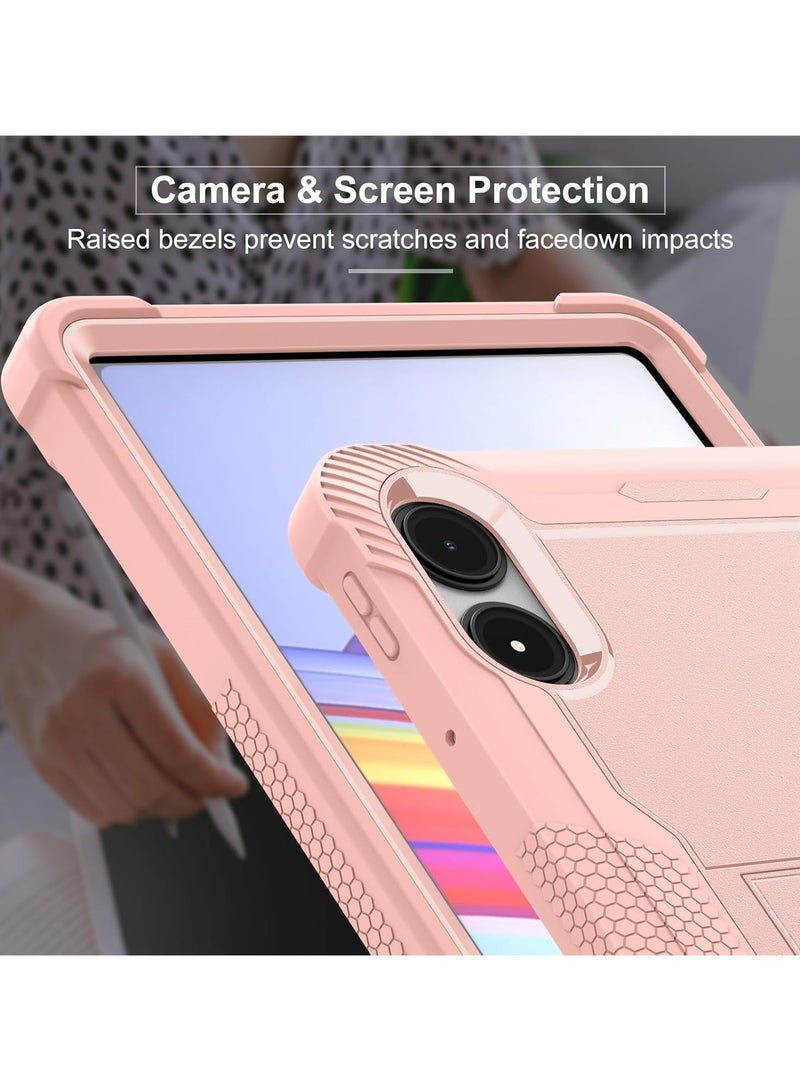 VKL Kids Case Compatible with Xiaomi Poco Pad 12.1 Inch (2024),Lightweight Anti-fall Silicone Tablet Soft Cover with Concealed Stand (Pink) - Image 2