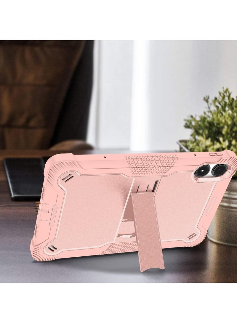 VKL Kids Case Compatible with Xiaomi Poco Pad 12.1 Inch (2024),Lightweight Anti-fall Silicone Tablet Soft Cover with Concealed Stand (Pink) - Image 3
