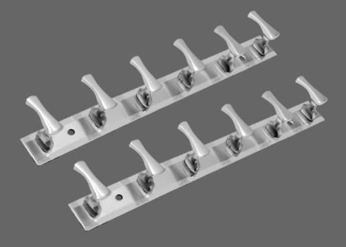 GHAR DWAR Ghardwar Stainless Steel Gaddi 6 Pin Cloth Hanger Wall Hook Rail for Hanging Clothes, Towel Hook Set/Bathroom Cloth Hanger Robe Wall Door Hooks Rail for Hanging Keys(Pack of 1) - Image 2