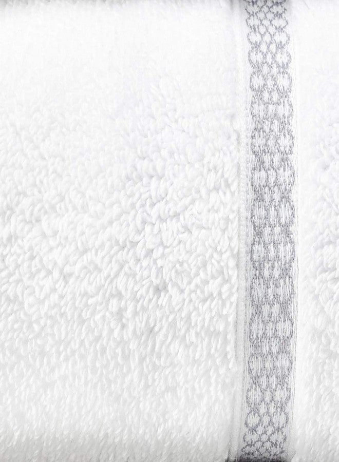 Vera Wang - Bath Towels, Highly Absorbent & Super Soft Bathroom Essentials, Oeko-Tex Certified (Textured Trellis Grey, 3-Piece) - Image 4