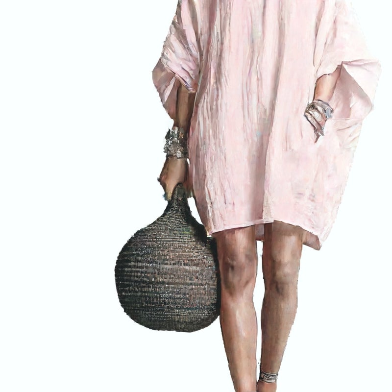 Retro Long Sleeve Off-Shoulder Midi Dress Casual Cotton Linen Dress - Image 5