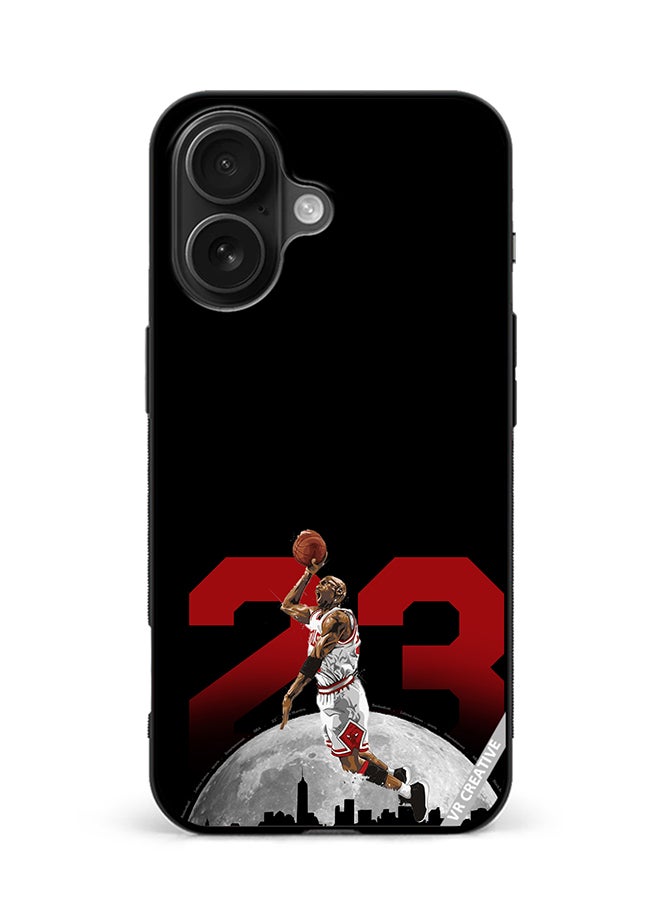 Protective Case Cover For Apple iPhone 16 Plus Lebron 23 Over The City Design Multicolour