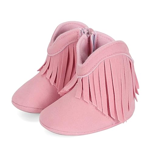 ESTAMICO Baby Girls Cowboy Tassel Boots Pink US 12-18 Months - Image 3
