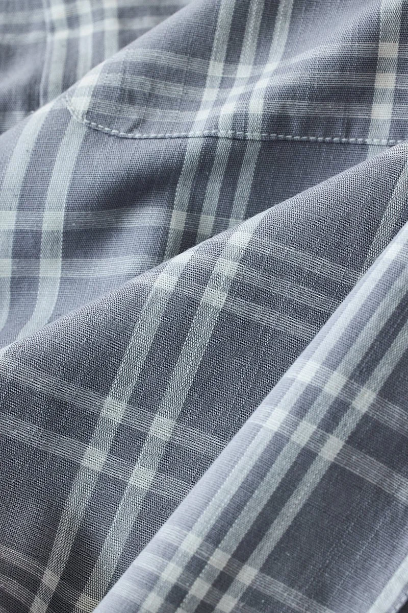 Snitch  Linen Blend Plus Size Checks Shirt for Men | Best Price UAE