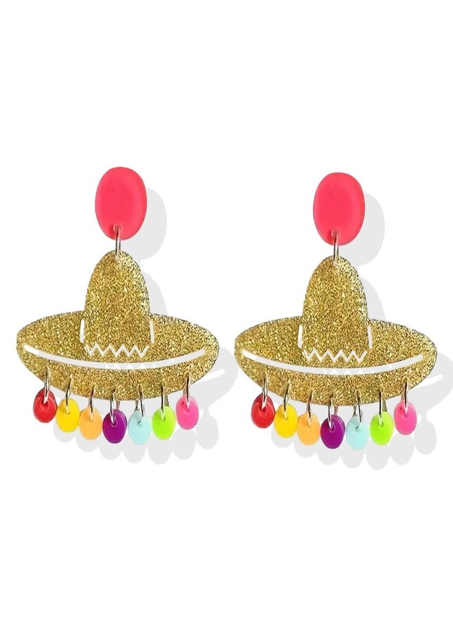 Dcfywl731 Cinco De Mayo Earrings for Women Mexican Fiesta Earrings Acrylic Hat Drop Earring Fiesta Cinco De Mayo Outfit Shirts for Women Mexican Festival Jewelry Gifts - Image 1