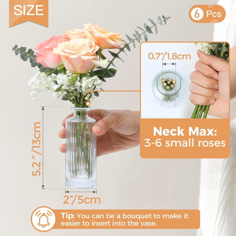 كومساف مزهريات كومساف الصغيرة للأزهار مصغرة مزهريات بود زجاجية صافية في مزهرية مزهرية زهرة صغيرة للرقابة المركزية للمزهريات المضلعة مجموعة طاولة الزفاف ceterpiece ديكور المنزل هدية (واضح) - Image 5